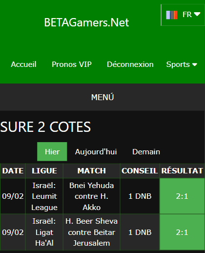 pari VIP gagné ticket